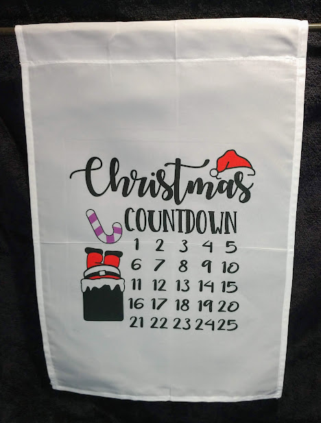 Christmas Countdown with Santas Calendar Flag
